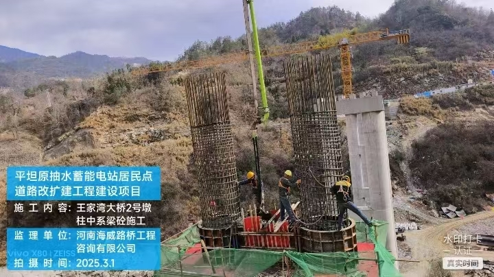 王家湾大桥2号墩柱中系梁砼施工